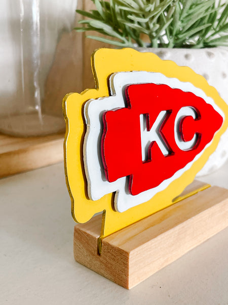 Dimensional KC Arrowhead | Wood Stand Included