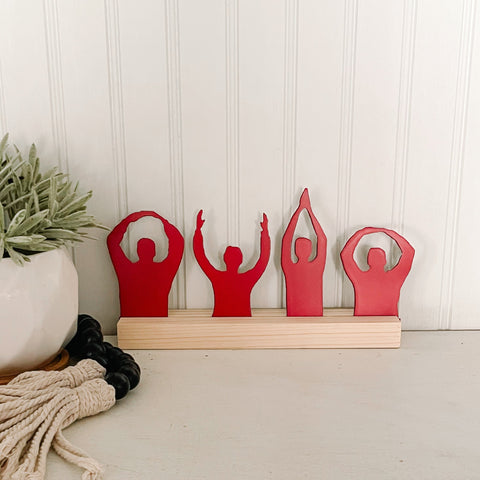 Ohio State Hand Sign on Wood Stand