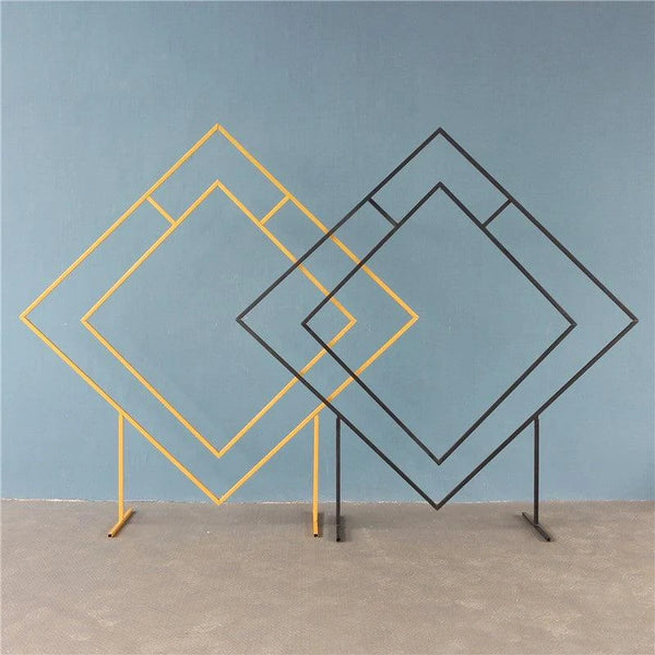 Diamond Gold Wedding Arch Backdrop Stand