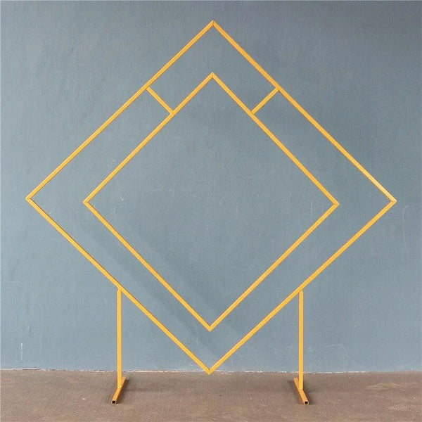 Diamond Gold Wedding Arch Backdrop Stand