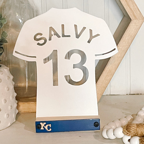 Royals Player Jersey Shelf Sign | Custom Name and Number