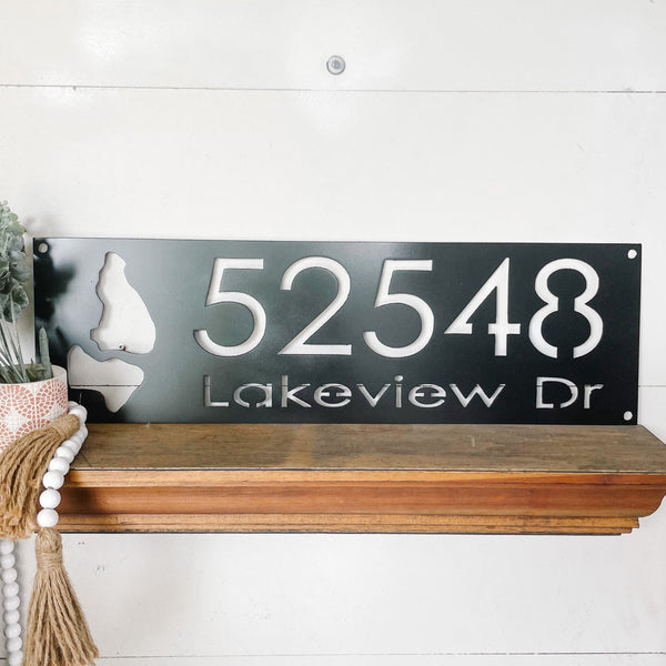 Lakehouse Metal Address Sign