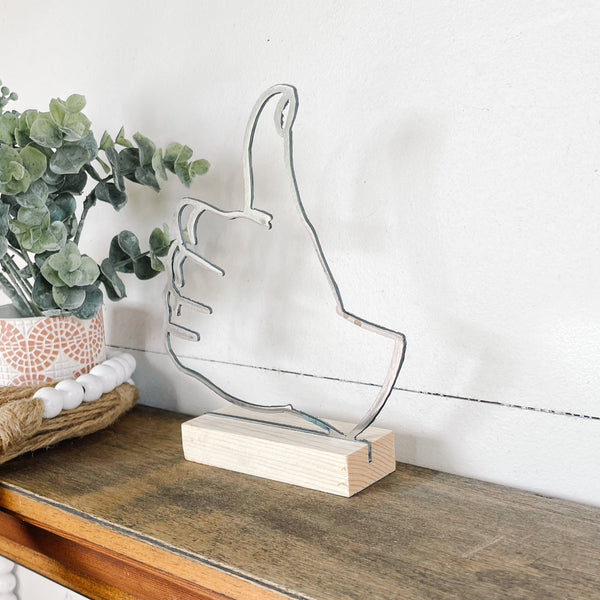 Texas A&M Hand Sign on Wood Stand