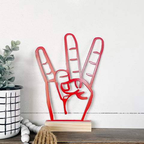 University of Houston Hand Sign on Wood Stand
