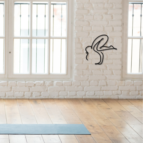 Minimalist Yoga Pose (Crow) Wall Art | Yoga Studio Decor