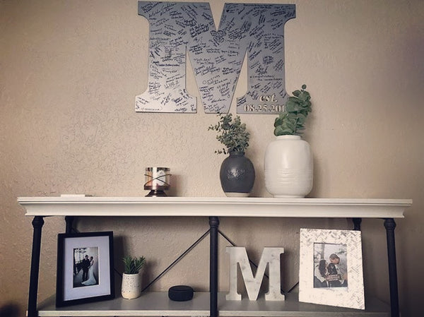 Wall Art that was used as a wedding guest book
