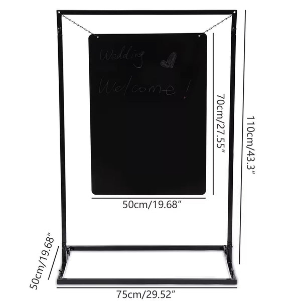 Custom Wedding Party Sign - Black Metal Welcome Display