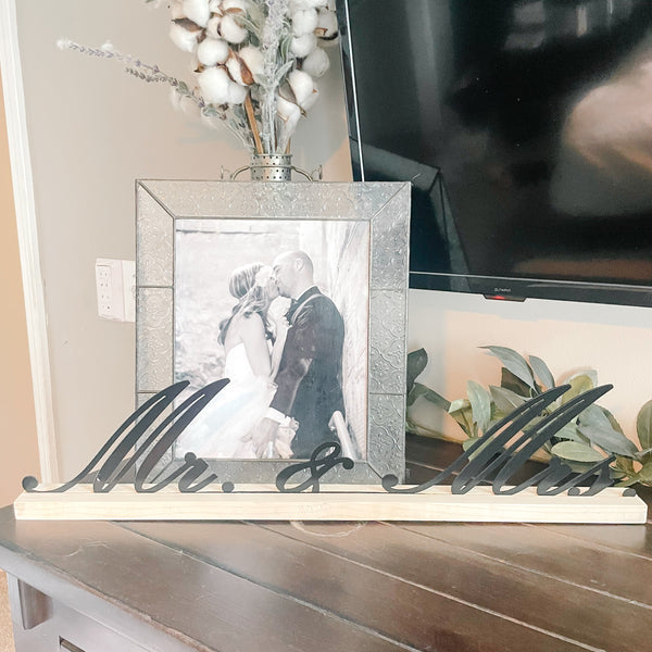 decorative sign used at home after a wedding