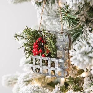 Tobacco Basket Ornament | Farmhouse Christmas | CLEARANCE