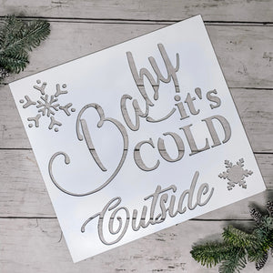 Baby It's Cold Outside White Metal Sign | Christmas Decor