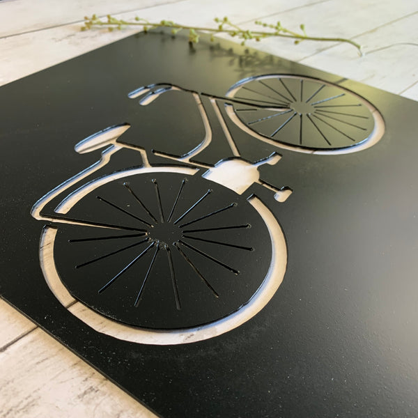 Bicycle Cutout Metal Sign