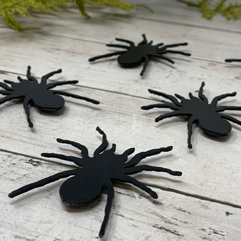 Black Metal Spider Magnets | Set of 5
