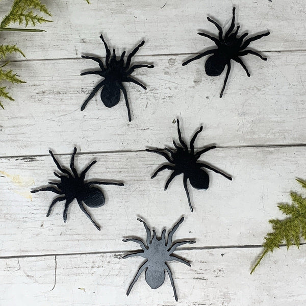 Black Metal Spider Magnets | Set of 5