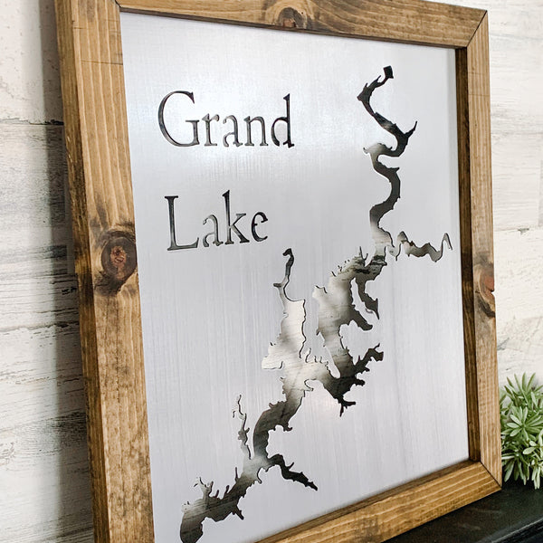 Custom Framed Lake Map