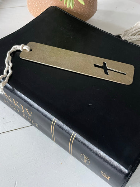 Metal Bookmark with Cross