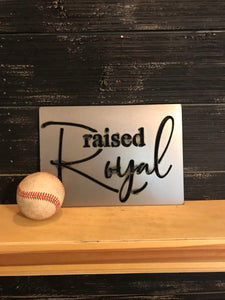 Raised Royal Metal Cutout Baseball Sign