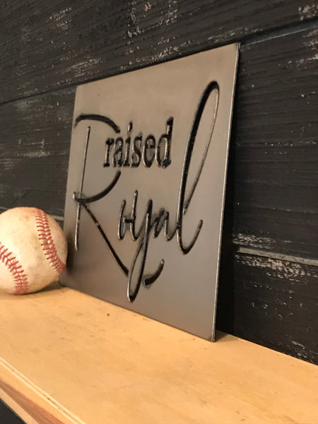 Raised Royal Metal Cutout Baseball Sign