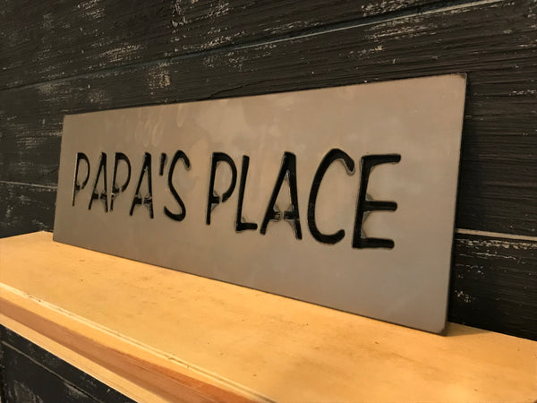 Dad Den, Man Cave, Papa's Place | Metal Cutout Sign