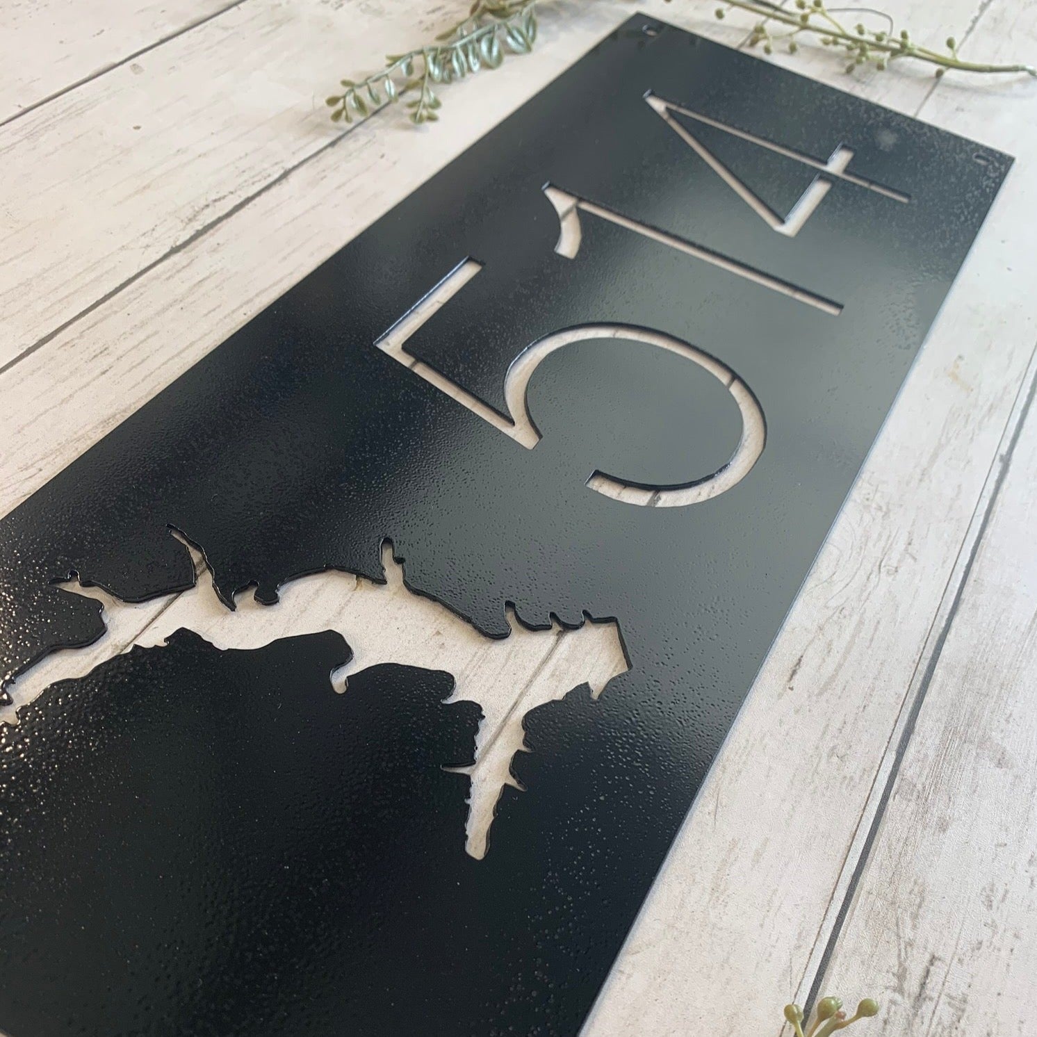 Lakehouse Metal Address Sign | Black