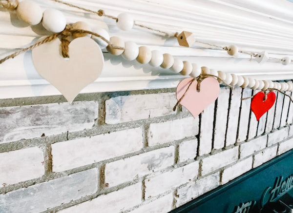 Metal Heart Garland Charm | Valentine's Day Mantle Decor