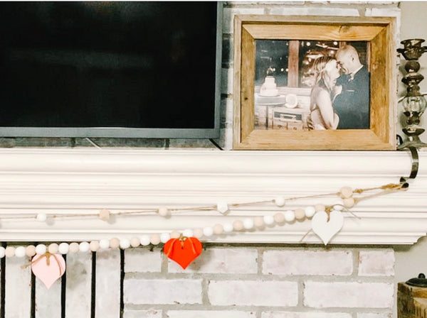 Metal Heart Garland Charm | Valentine's Day Mantle Decor