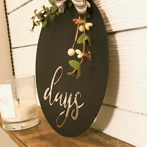 Metal Chalkboard Countdown