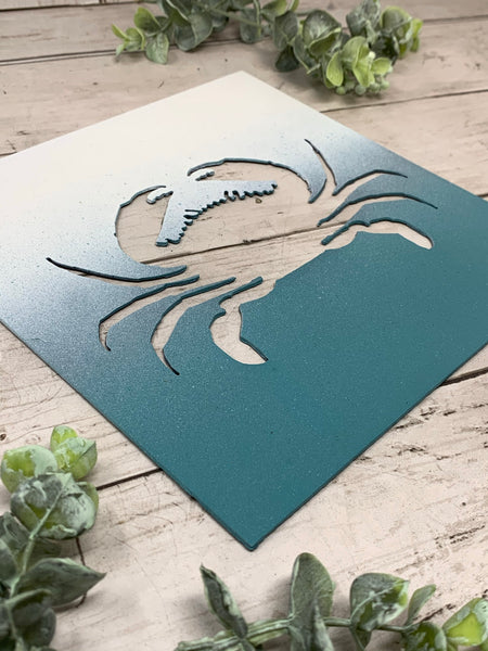 Seahorse, Crab, Sea Turtle Metal Sign Beach Set