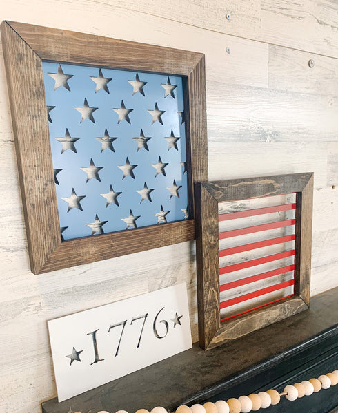 Framed Stars and Stripes Signs