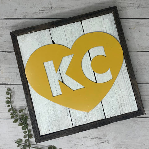KC Heart Chiefs Decor