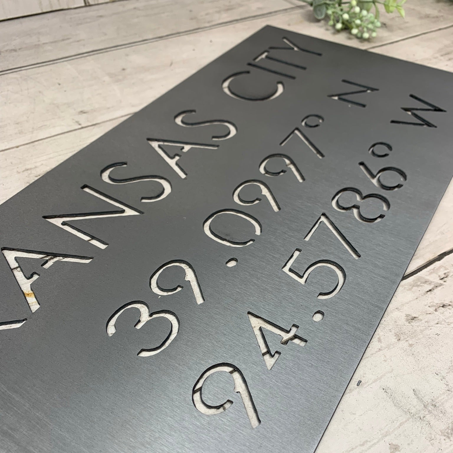 Custom City Name with GPS Coordinates | Personalized Coordinates Metal Sign