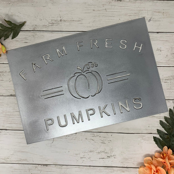 Farm Fresh Pumpkins Metal Sign