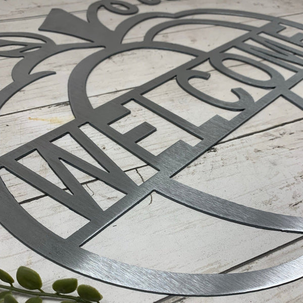Metal Welcome Pumpkin Sign | Fall Decor