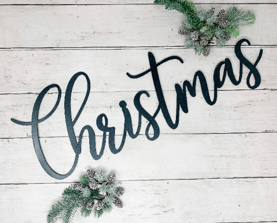 Merry Christmas Modern Farmhouse Script Words