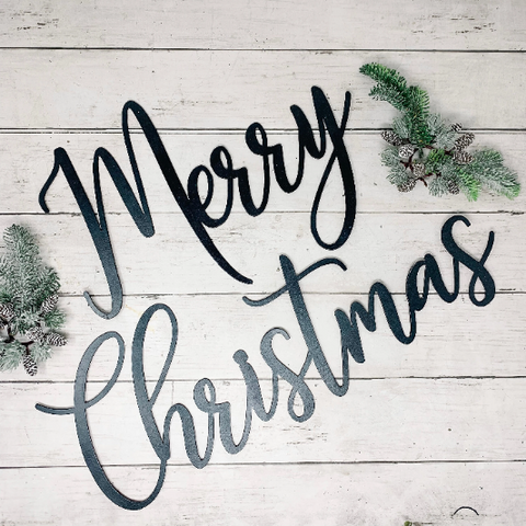 Merry Christmas Modern Farmhouse Script Words