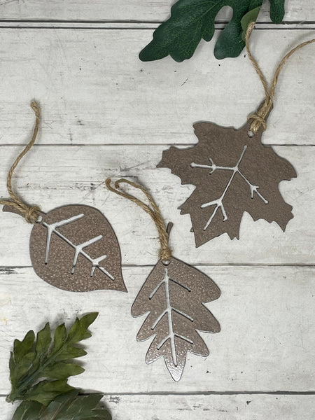 Fall Leaves Garland Charm - Set of 3 Different Shapes