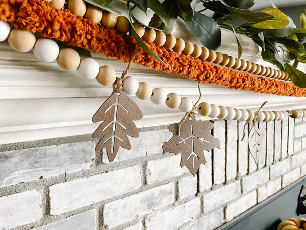 Fall Leaves Garland Charm - Set of 3 Different Shapes