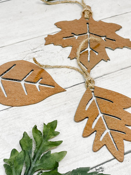 Fall Leaves Garland Charm - Set of 3 Different Shapes