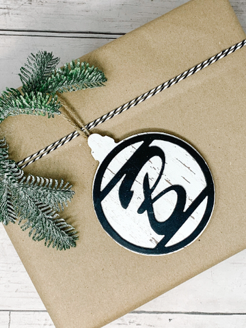 Farmhouse Wood and Black Metal Ornament