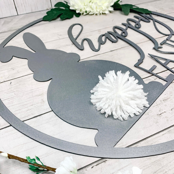 Happy Easter Metal Sign | Easter Bunny Door Hanger