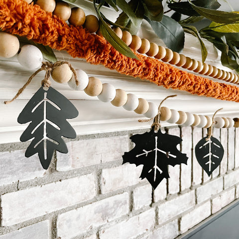 Fall Leaves Garland Charm - Set of 3 Different Shapes