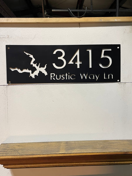 Lakehouse Metal Address Sign
