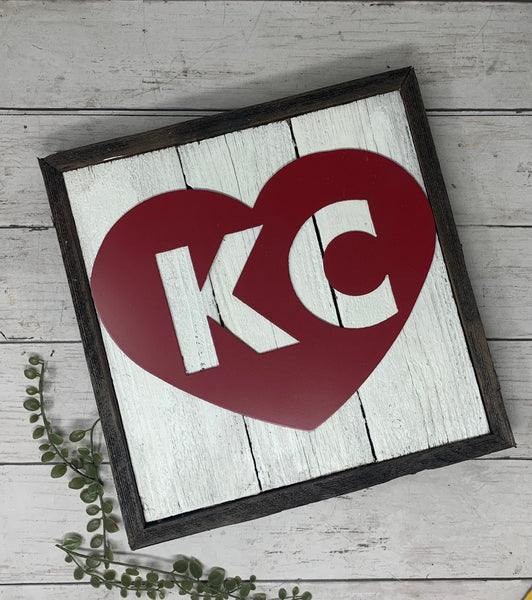 Framed Large Painted KC Heart