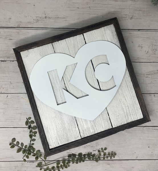 Framed Large Painted KC Heart