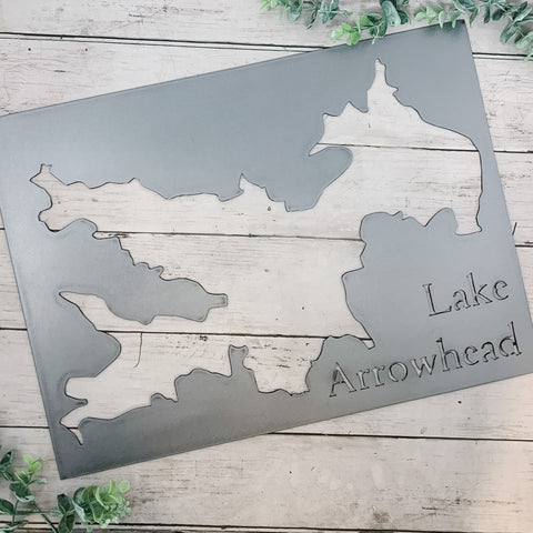 Custom Metal Lake Map | Lakehouse Decor