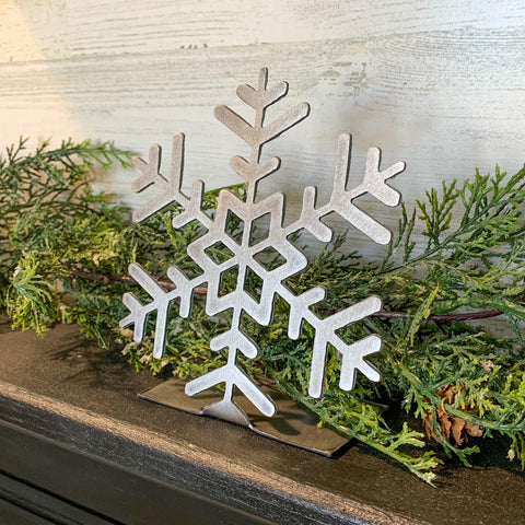 Metal Snowflake Shelf Signs | Set of 3