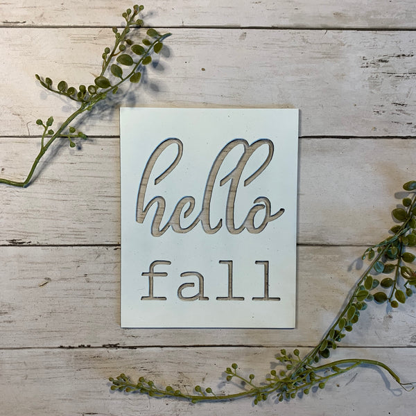 Hello Fall Metal Sign